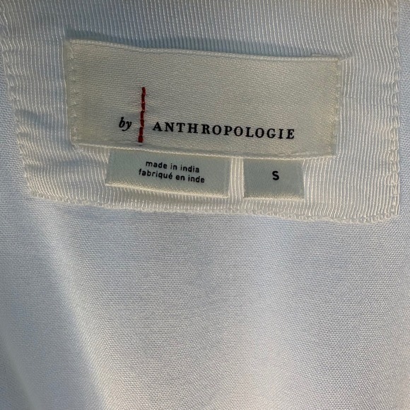 Anthropologie Katrina Button down Front mini White Linen Blend Summer S NWOT - Picture 8 of 11